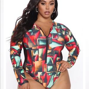 Fashion Nova Miami Art one piece swimsuit